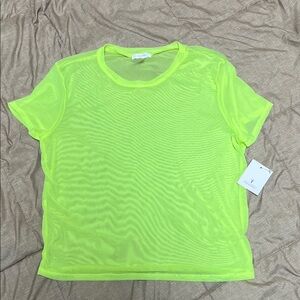NWT Tiny Willow Neon Mesh Sheer Short Sleeve Tee Large